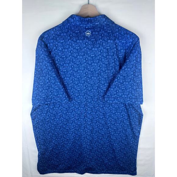 Peter Millar Men's Size L Polo Golf Shirt Casual Collared All Over Print - Picture 6 of 8